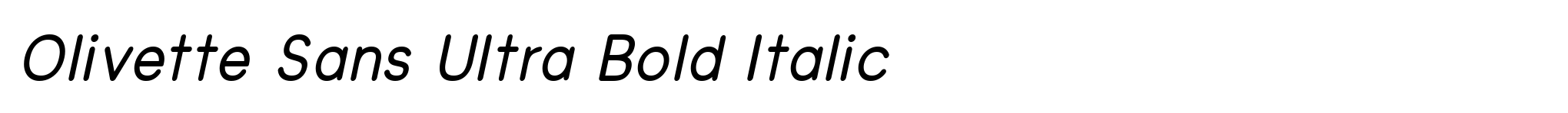 Olivette Sans Ultra Bold Italic image